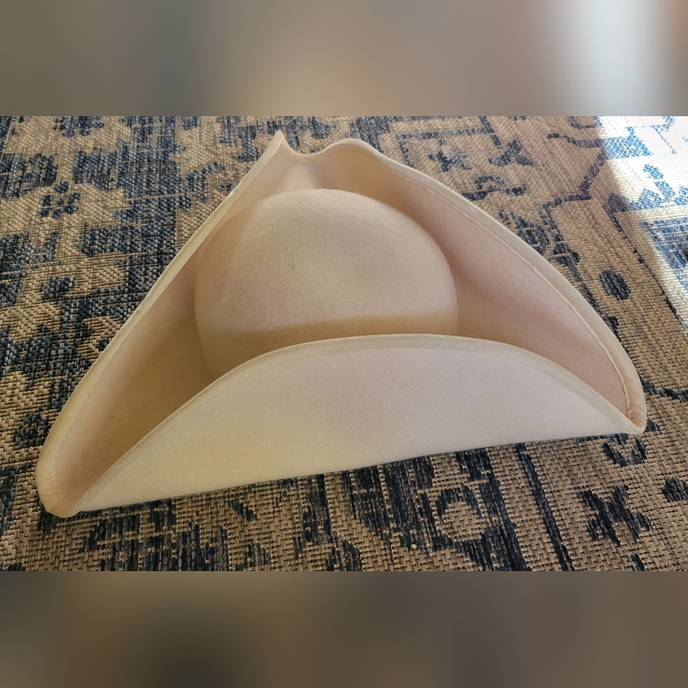 Atelier Marega Venezia 100% Wool Ivory Tricorn Hat XL 7 3/4